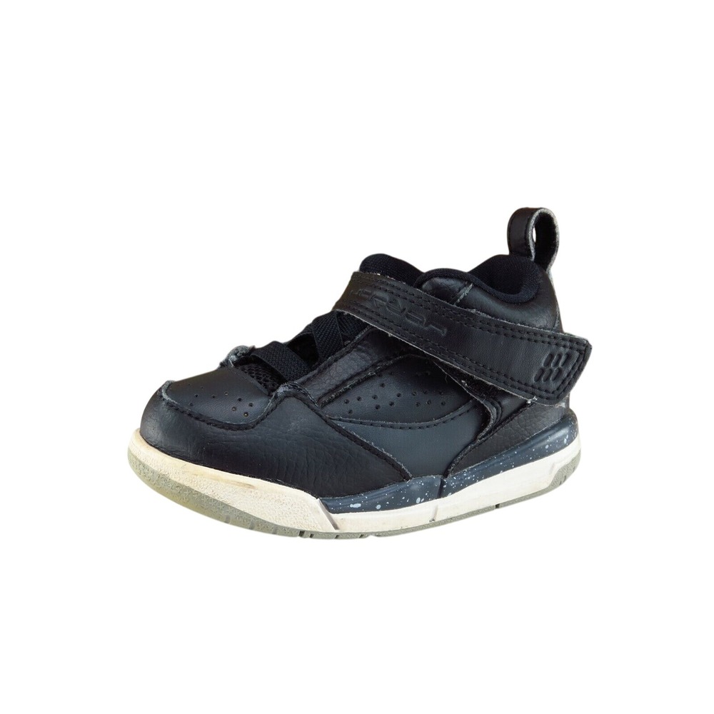 Air Jordan Toddler Boys Size 6 M Black Leather Strap Athletic Sneakers